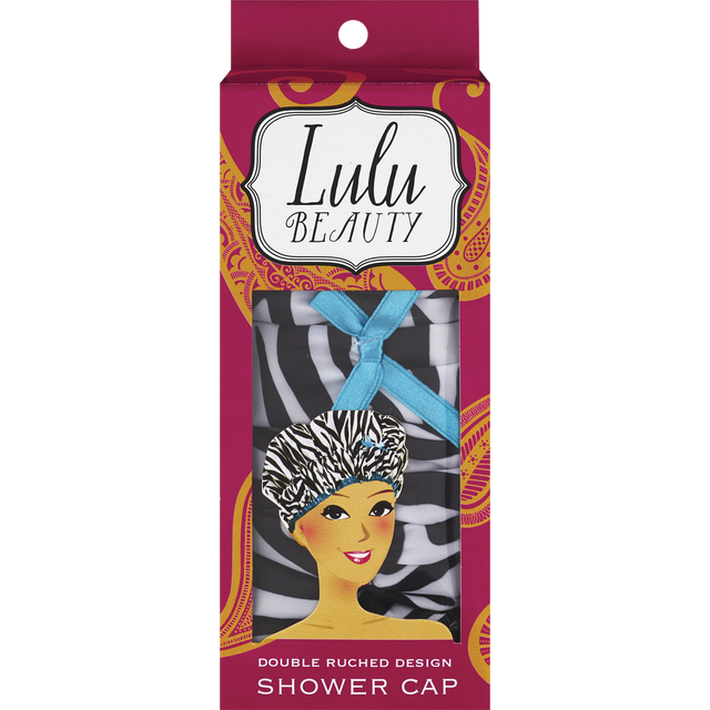 slide 1 of 1, Lulu Beauty Sassy Stripes Shower Cap, 1 ct