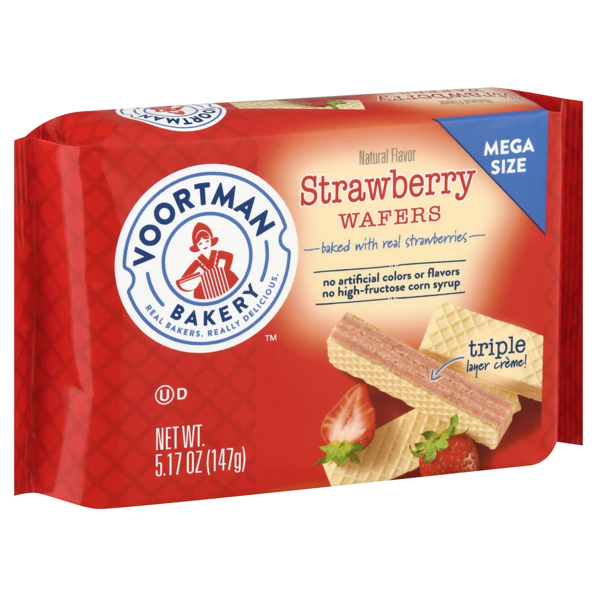 slide 8 of 10, Voortman Bakery Wafers, Strawberry, Mega Size, 5.17 oz