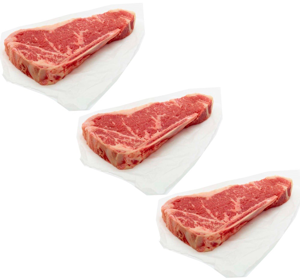 slide 1 of 2, Beef Choice Bone In Top Loin Strip Steak Value Pk About 3 Steaks Per Pack Limit 2 On Sale Retail, per lb