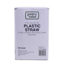 slide 1 of 1, Jumbo White And Red Straws, 500 ct
