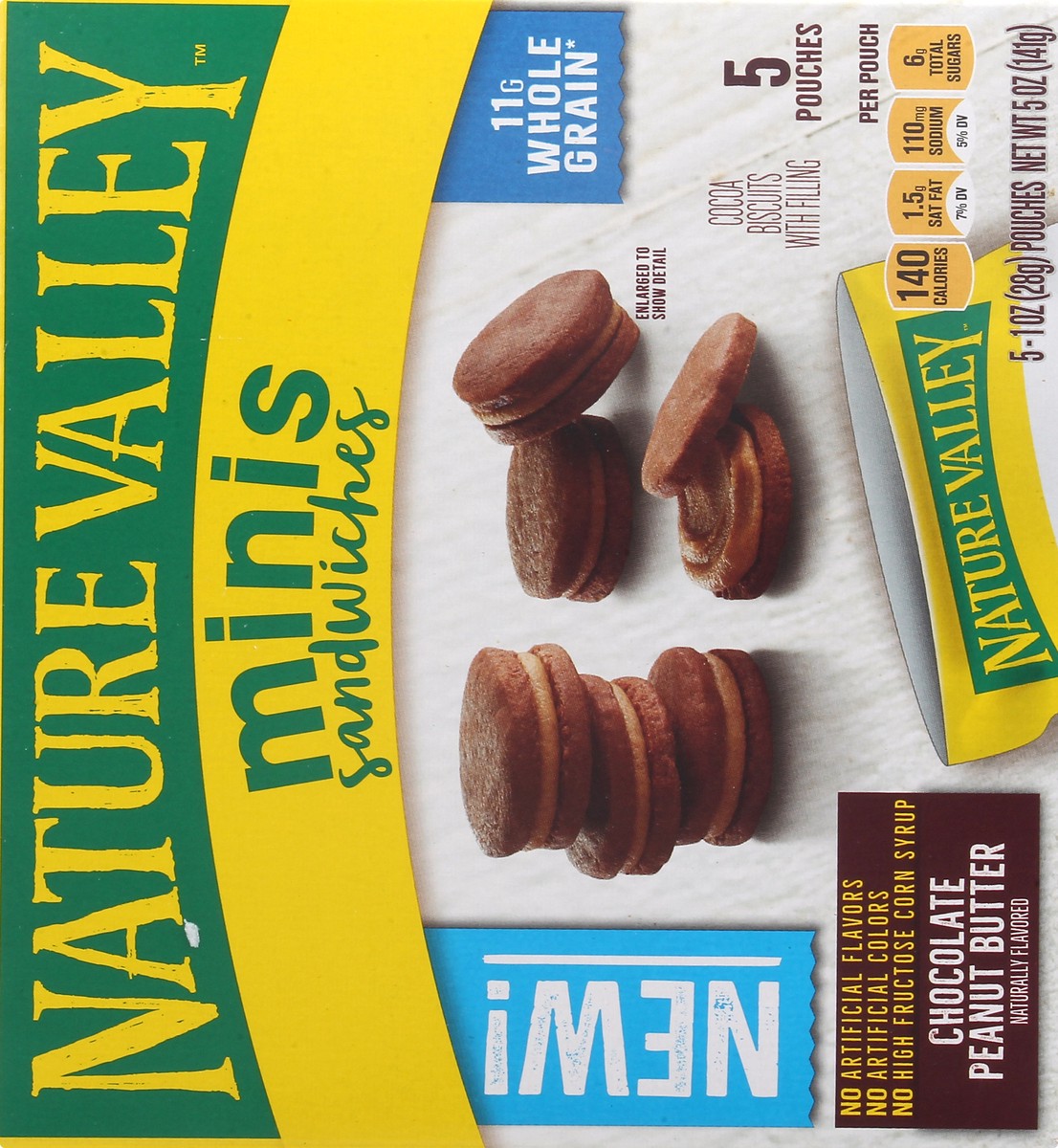 slide 2 of 14, Nature Valley Minis Chocolate Peanut Butter Sandwiches 5 ea, 5 ct