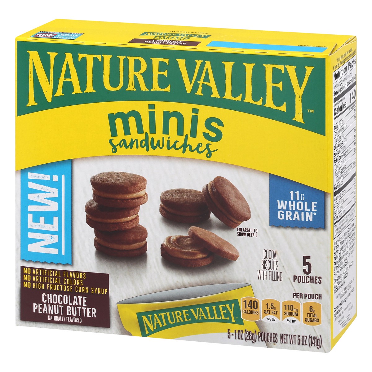 slide 13 of 14, Nature Valley Minis Chocolate Peanut Butter Sandwiches 5 ea, 5 ct