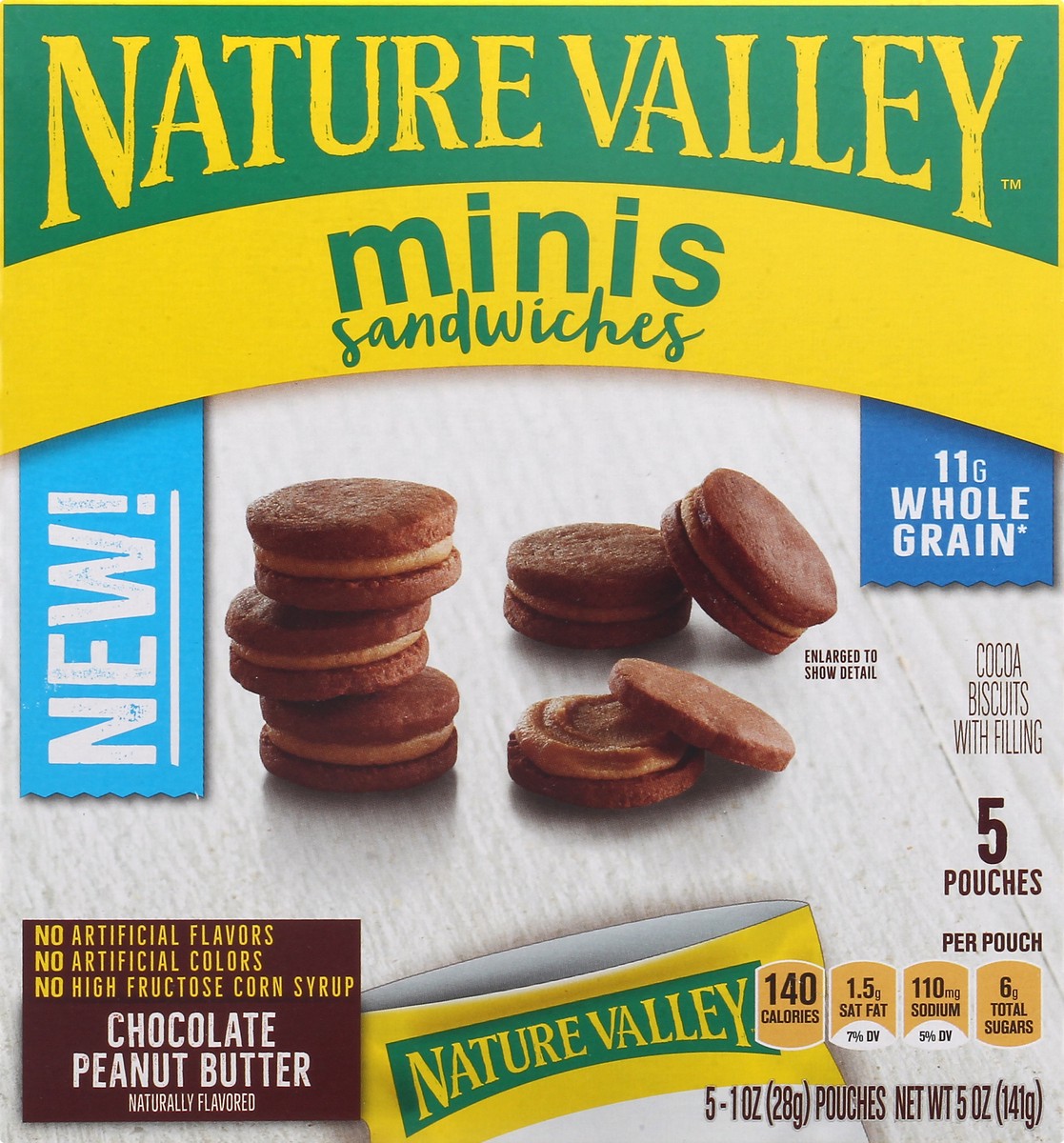 slide 14 of 14, Nature Valley Minis Chocolate Peanut Butter Sandwiches 5 ea, 5 ct