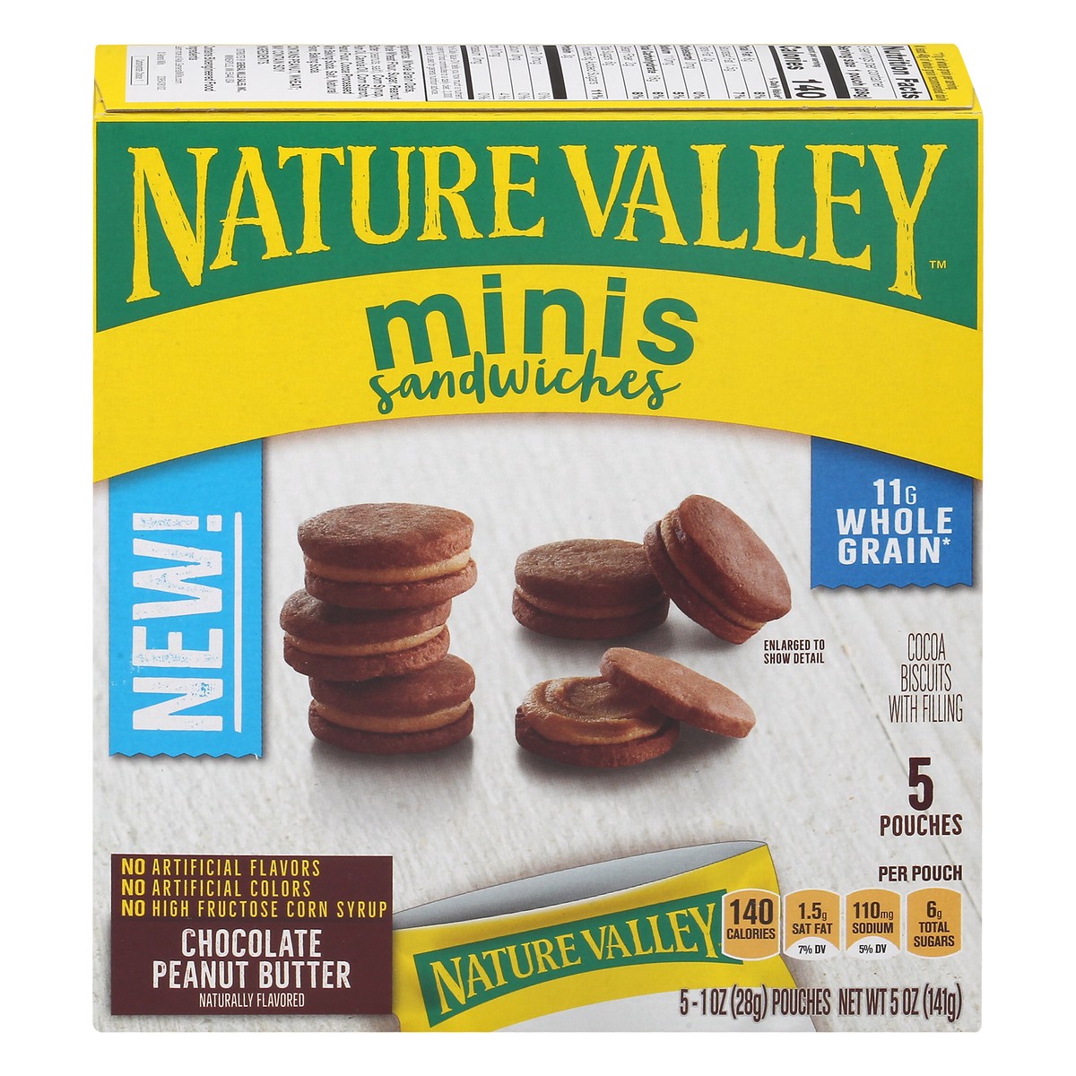 slide 1 of 14, Nature Valley Minis Chocolate Peanut Butter Sandwiches 5 ea, 5 ct