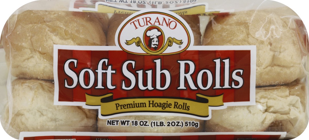 slide 5 of 5, Turano Soft Sub Rolls, 18 oz