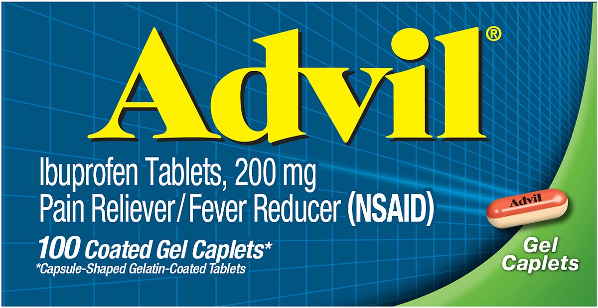 slide 6 of 7, Advil Ibuprofen Gel Caplets, 100 ct
