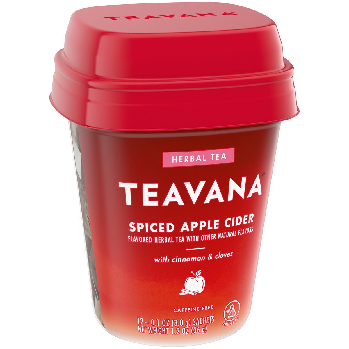 slide 5 of 8, Teavana Spiced Apple Cider, Herbal Tea With Cinnamon & Cloves, Caffeine Free (1 Pack, 12 Sachets Total), 1.2 oz