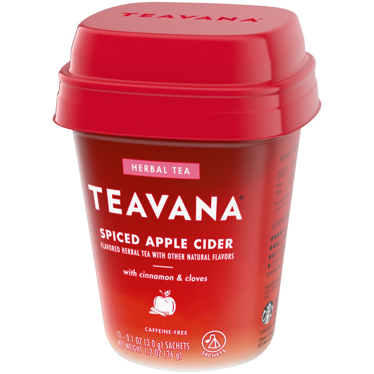 slide 2 of 8, Teavana Spiced Apple Cider, Herbal Tea With Cinnamon & Cloves, Caffeine Free (1 Pack, 12 Sachets Total), 1.2 oz