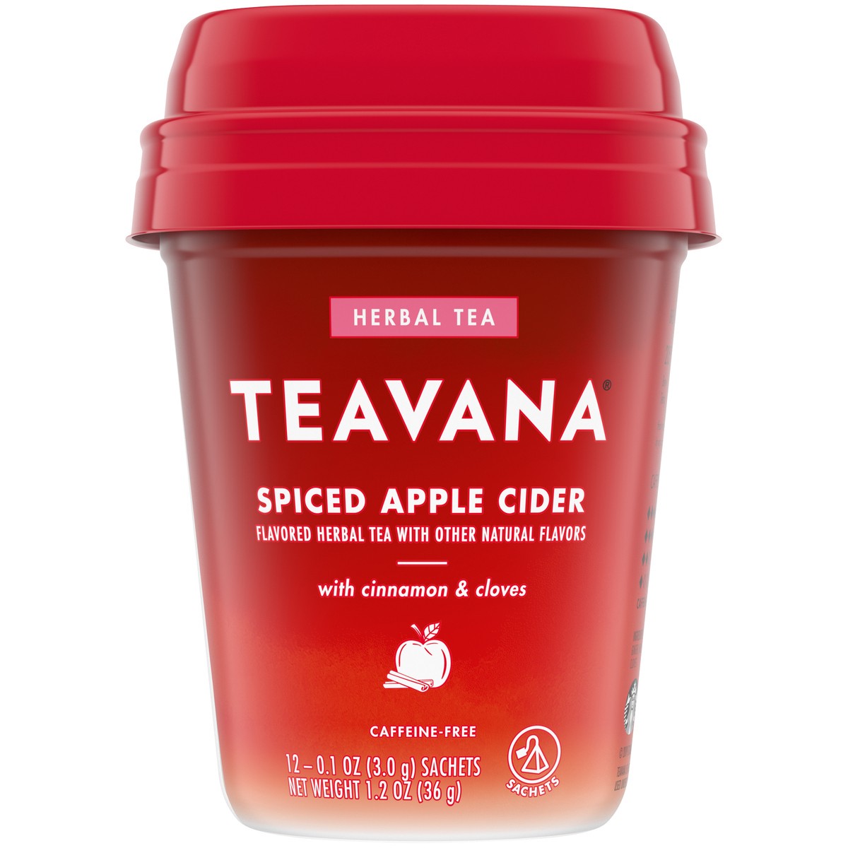 slide 6 of 8, Teavana Spiced Apple Cider, Herbal Tea With Cinnamon & Cloves, Caffeine Free (1 Pack, 12 Sachets Total), 1.2 oz