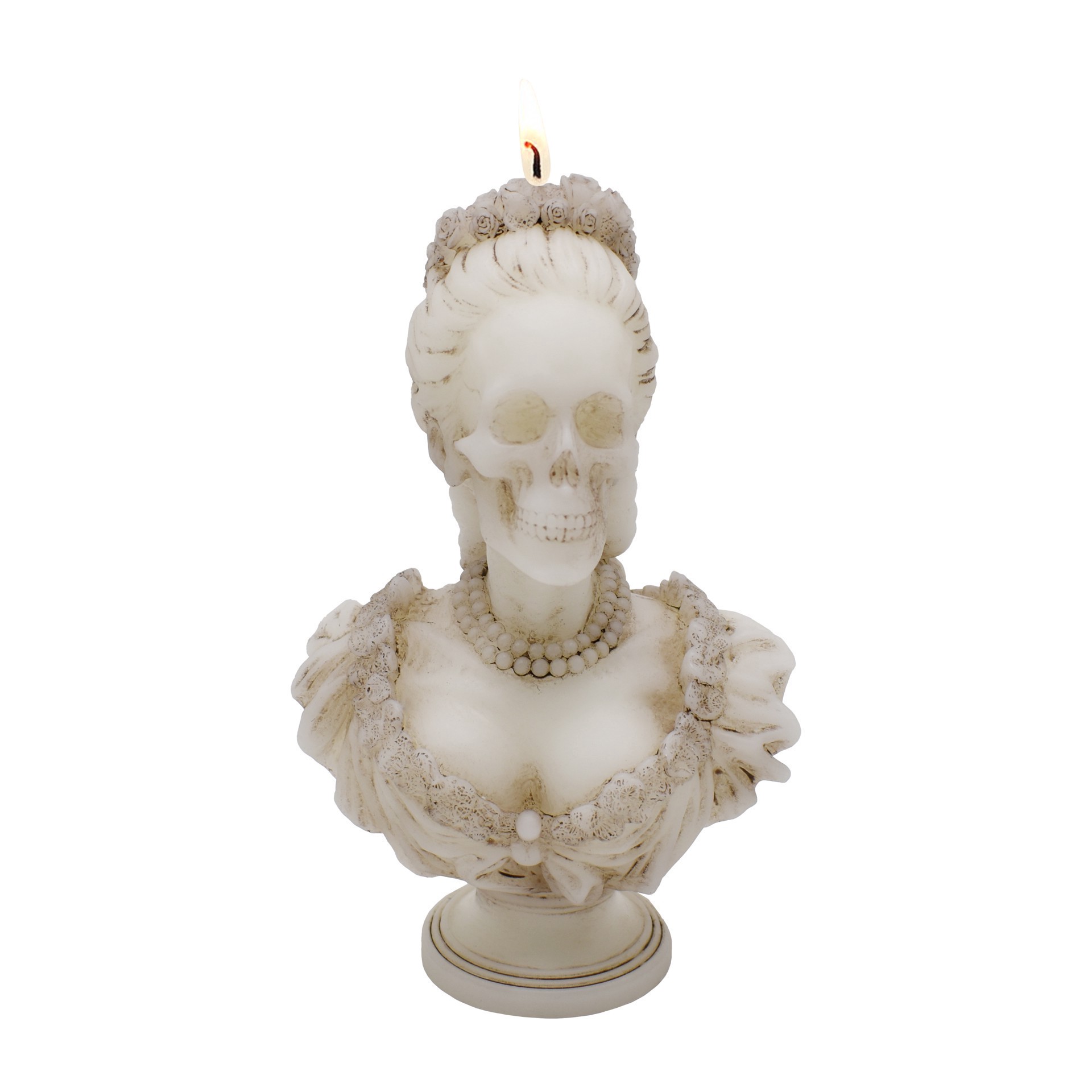 slide 2 of 4, 8" Woman Skeleton Unscented Candle By Ashland, 8 in