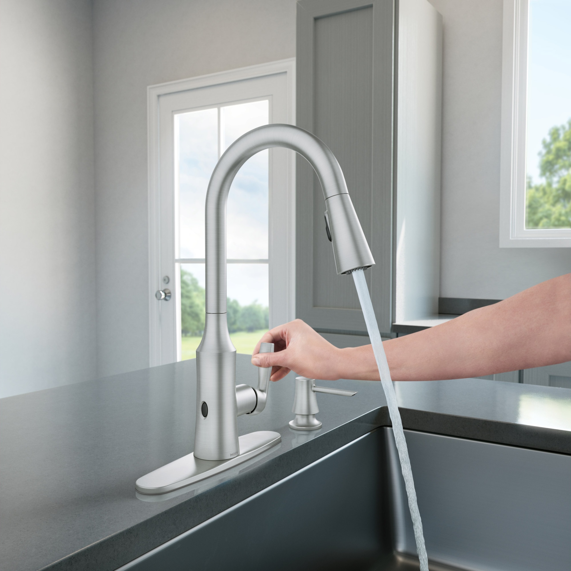 slide 2 of 2, Moen Incorporated Moen Cadia Touchless Kitchen Faucet, 1 ct
