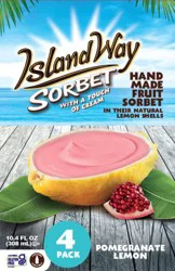 Island Way Handmade Pomegranate Lemon Sorbet in its Natural Lemon Shell