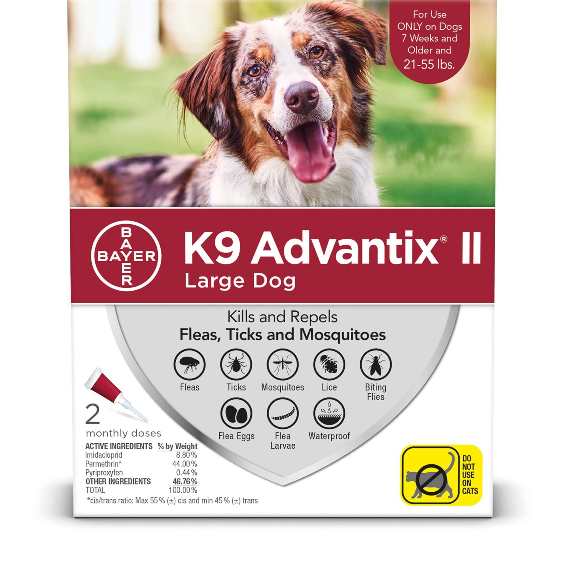slide 1 of 1, K9 Advantix II Topical Large Dog Flea & Tick Treatment, 2 ct