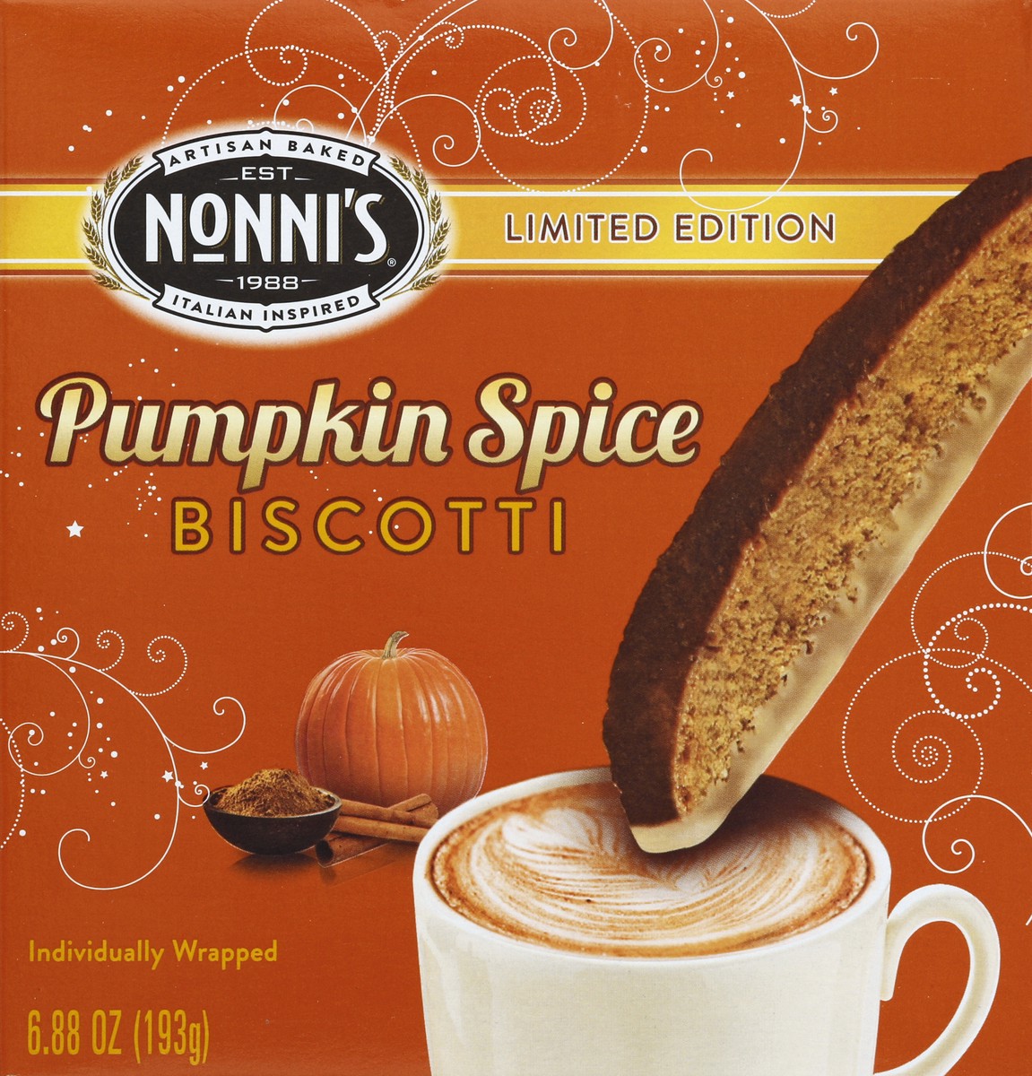 slide 3 of 4, Nonni's Seasonal Favorites Pumpkin Spice Biscotti 8 ea, 8 ct