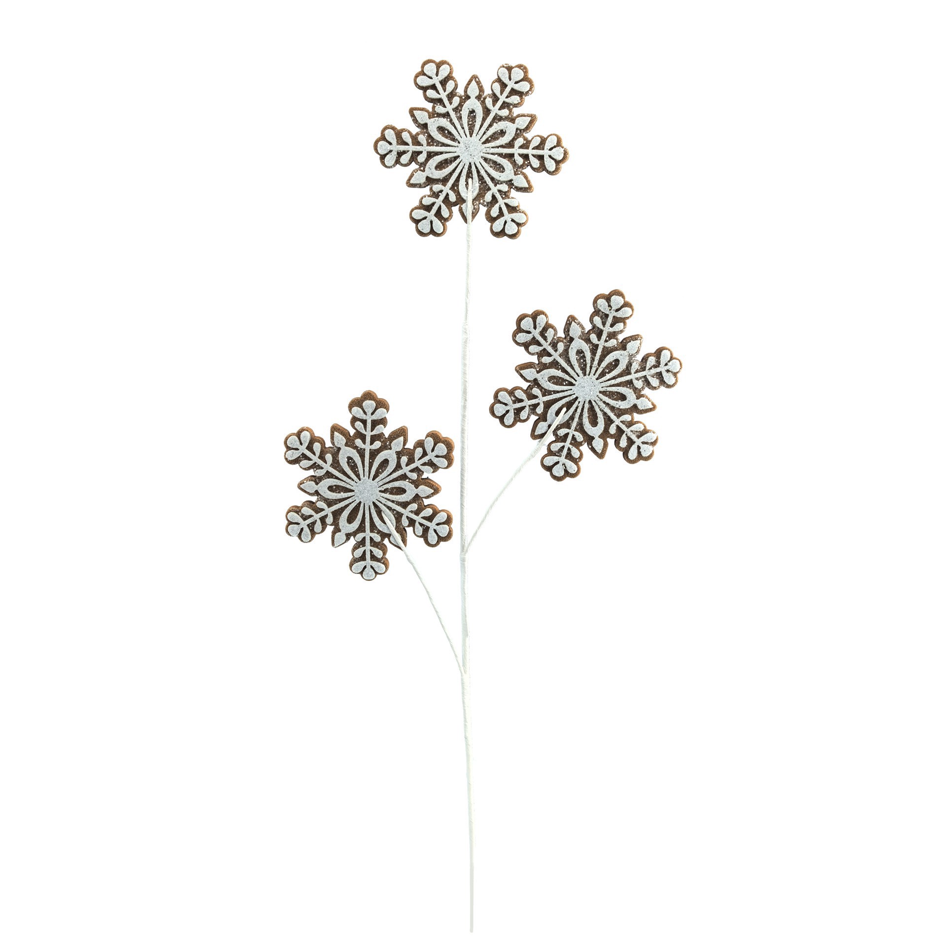 slide 3 of 3, 30.5" White Glitter Snowflake Stem By Ashland, 9.5 in x 0.5 in x 30.5 in