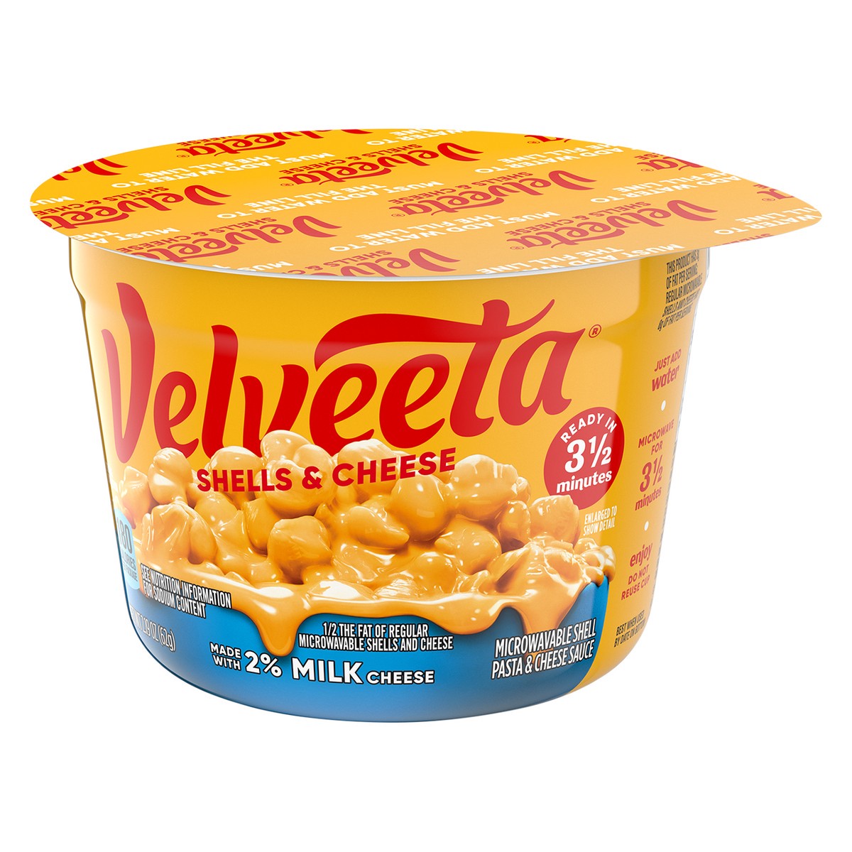 slide 7 of 9, Velveeta Shells & Cheese Microwaveable Shell Pasta & Cheese Sauce with 2% Milk Cheese, 2.19 oz Cup, 2.19 oz