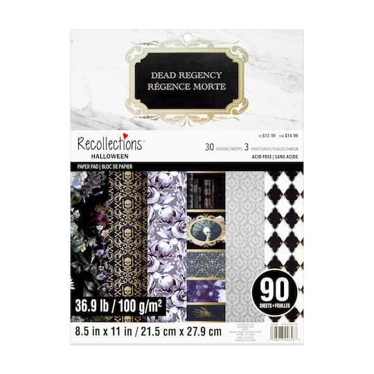 slide 1 of 3, 8.5" X 11" Dead Regency Paper Pad By Recollections, 90 Sheets, 8.5 in x 11 in