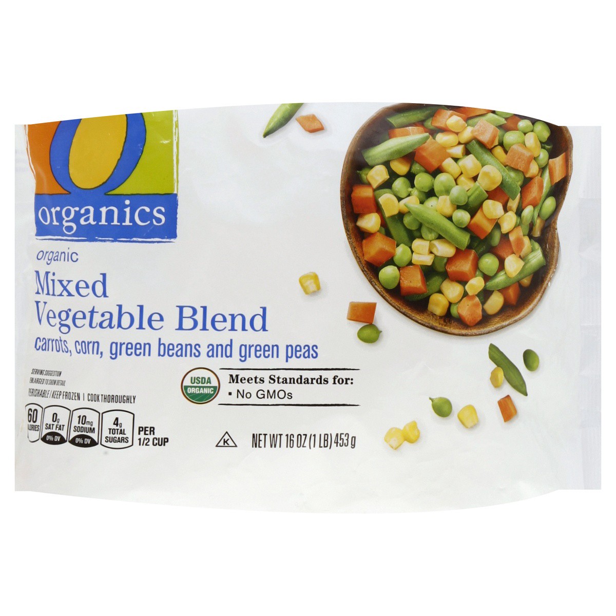 slide 1 of 7, O Organics Organic Vegetables Mixed Blend, 16 oz