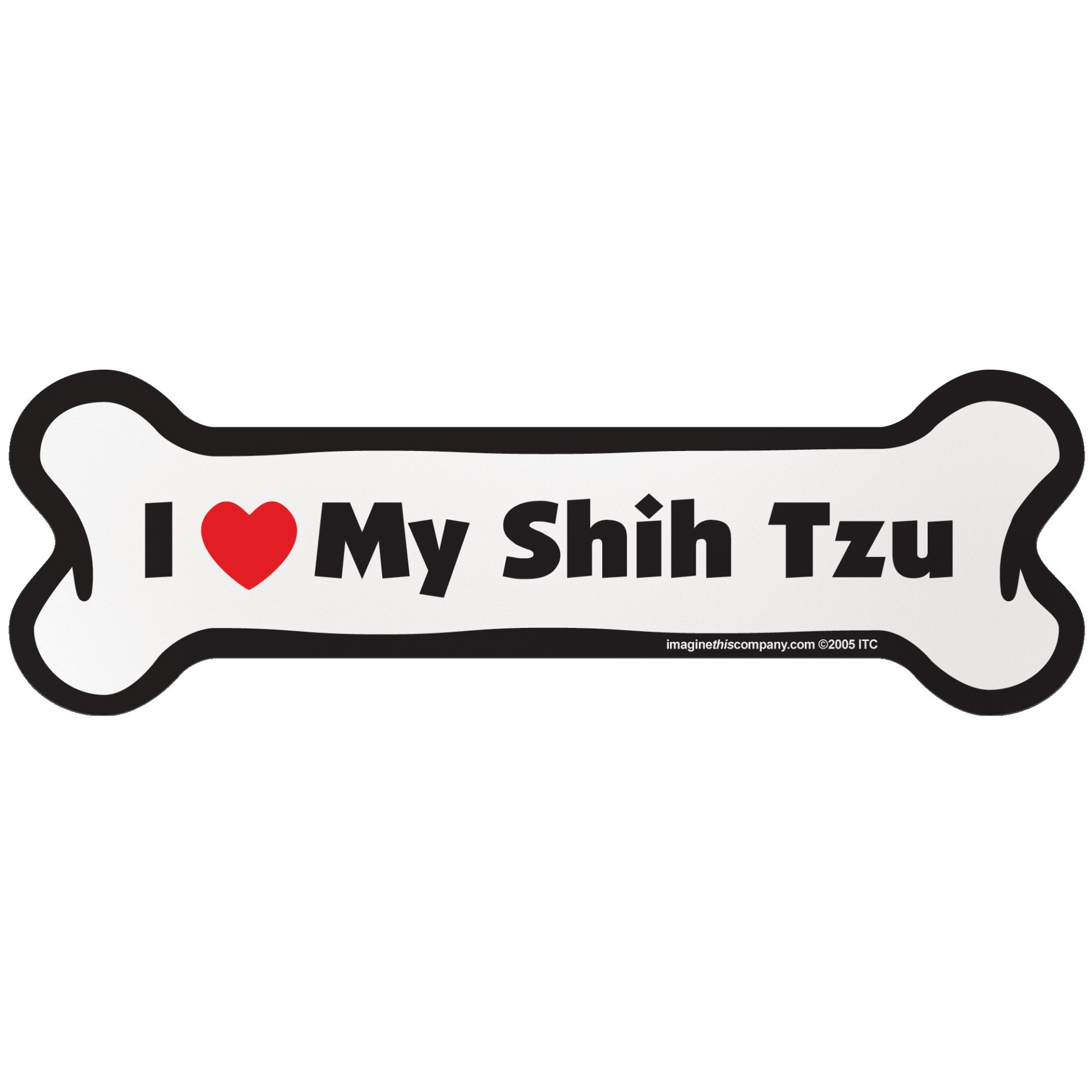 slide 1 of 1, Imagine This "I Love My Shih Tzu" Bone Car Magnet, SM