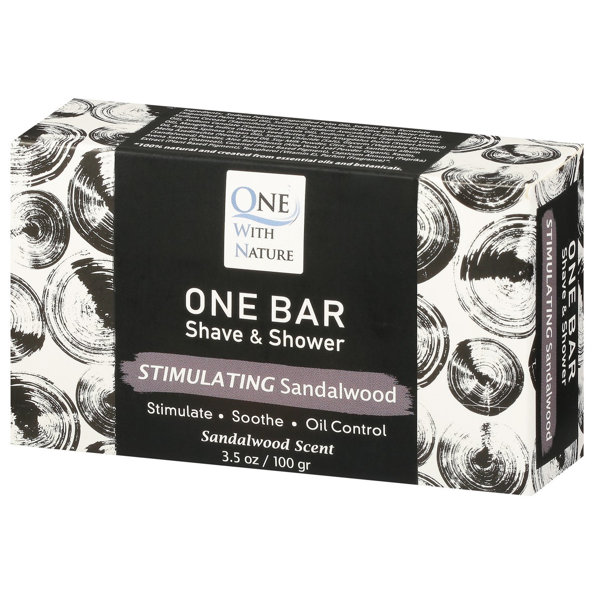 slide 9 of 9, One With Nature Shave & Shower Sandalwood Scent One Bar 3.5 oz, 3.50 oz