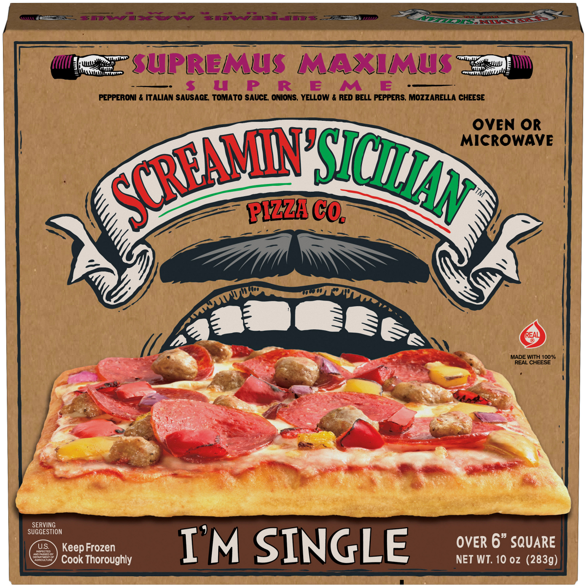 slide 1 of 4, Screamin' Sicilian I'm Single Supremus Maximus Pizza 10 oz, 10 oz