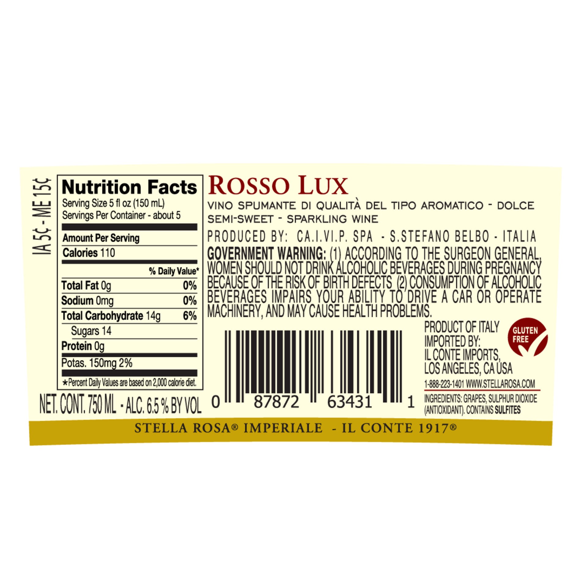 slide 7 of 7, Stella Rosa Rosso Lux Sparkling Red Wine 750mL, 750 ml