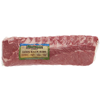 slide 1 of 1, H-E-B Natural Pork Loin Back Ribs Vacuum Pack, per lb