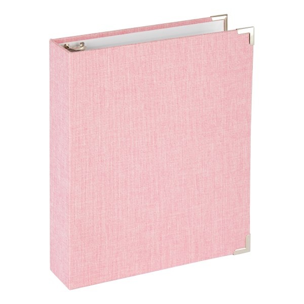 slide 1 of 1, Office Depot Mini Fabric Binder, 1'' Rings, Pink, 1 ct