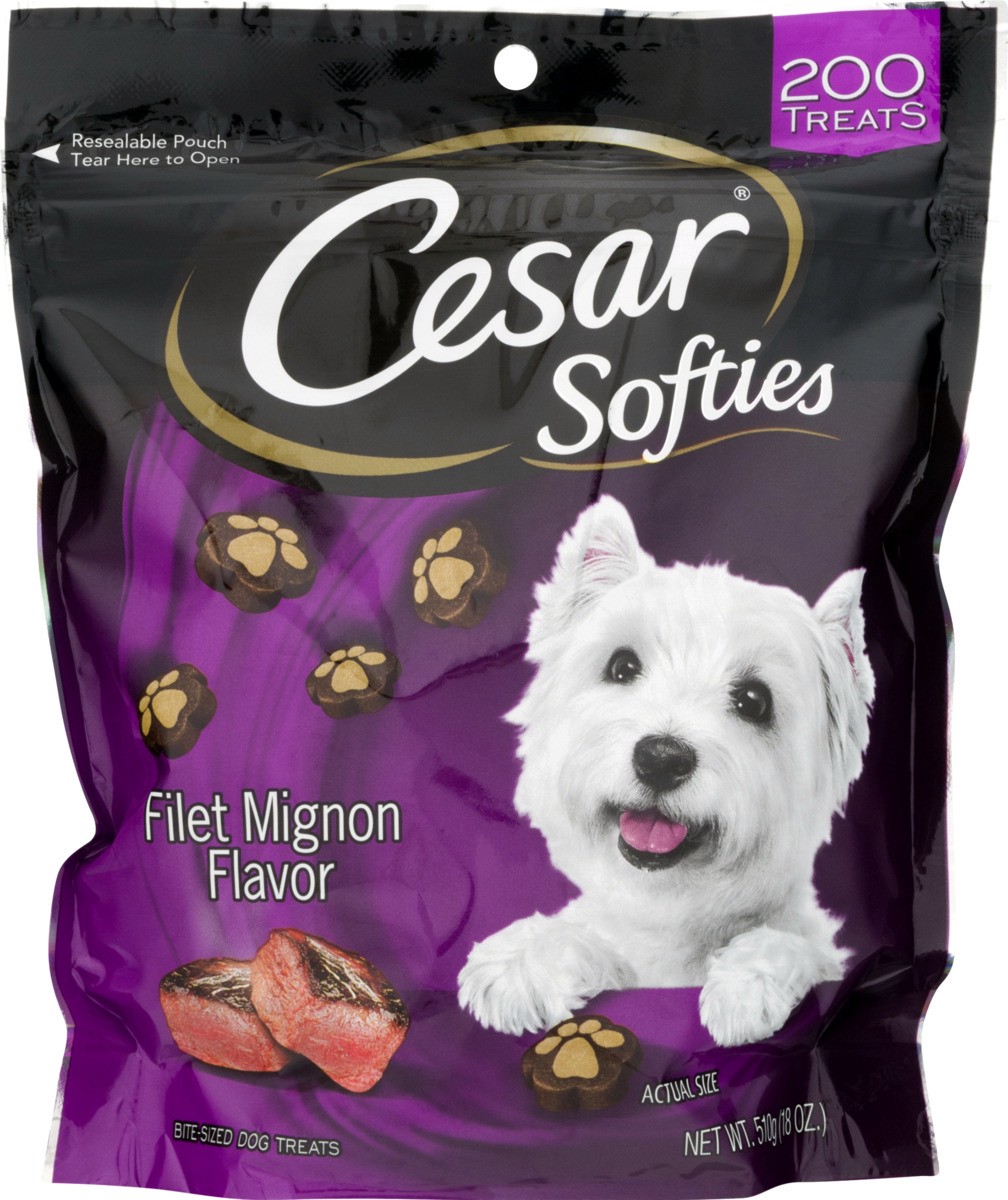 slide 8 of 9, Cesar Softies Chewy Small Dog Treats Filet Mignon Flavor, 18 oz