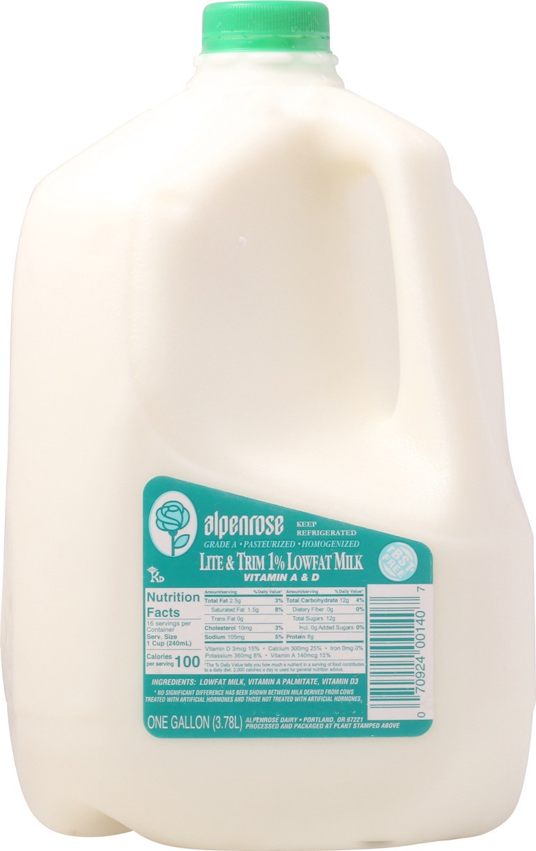 slide 1 of 14, Alpenrose Lite & Trim 1% Low Fat Milk, 1 gal