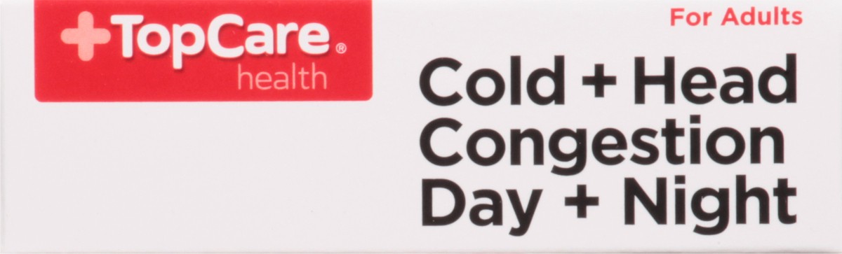 slide 5 of 10, TopCare Pain Reliever/Nasal Decongestant/Cough Suppressant/Antihistamine Cold Head Congestion, 20 ct