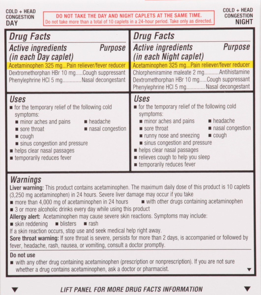 slide 4 of 10, TopCare Pain Reliever/Nasal Decongestant/Cough Suppressant/Antihistamine Cold Head Congestion, 20 ct