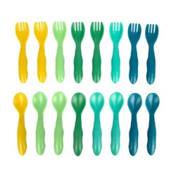 The First Years 9m+ Reusable Flatware Forks & Spoons 16 Pieces 1 ea