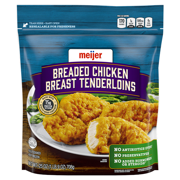 slide 1 of 1, Meijer Whole Chicken Breast Tenderloins, 25 oz