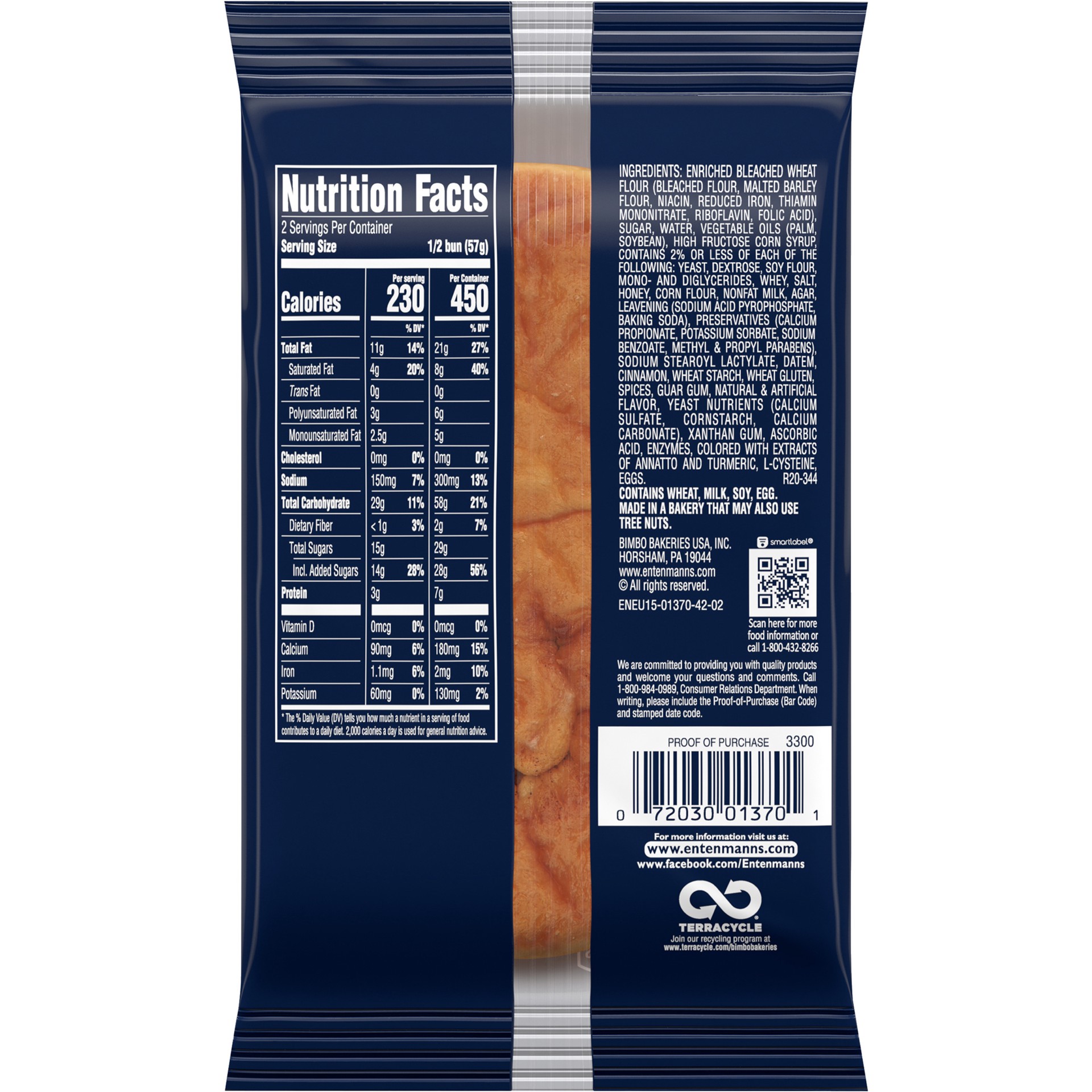 slide 2 of 5, Entenmann's Glazed Honey Bun, 4 oz, Pastries, Bag, 4 oz