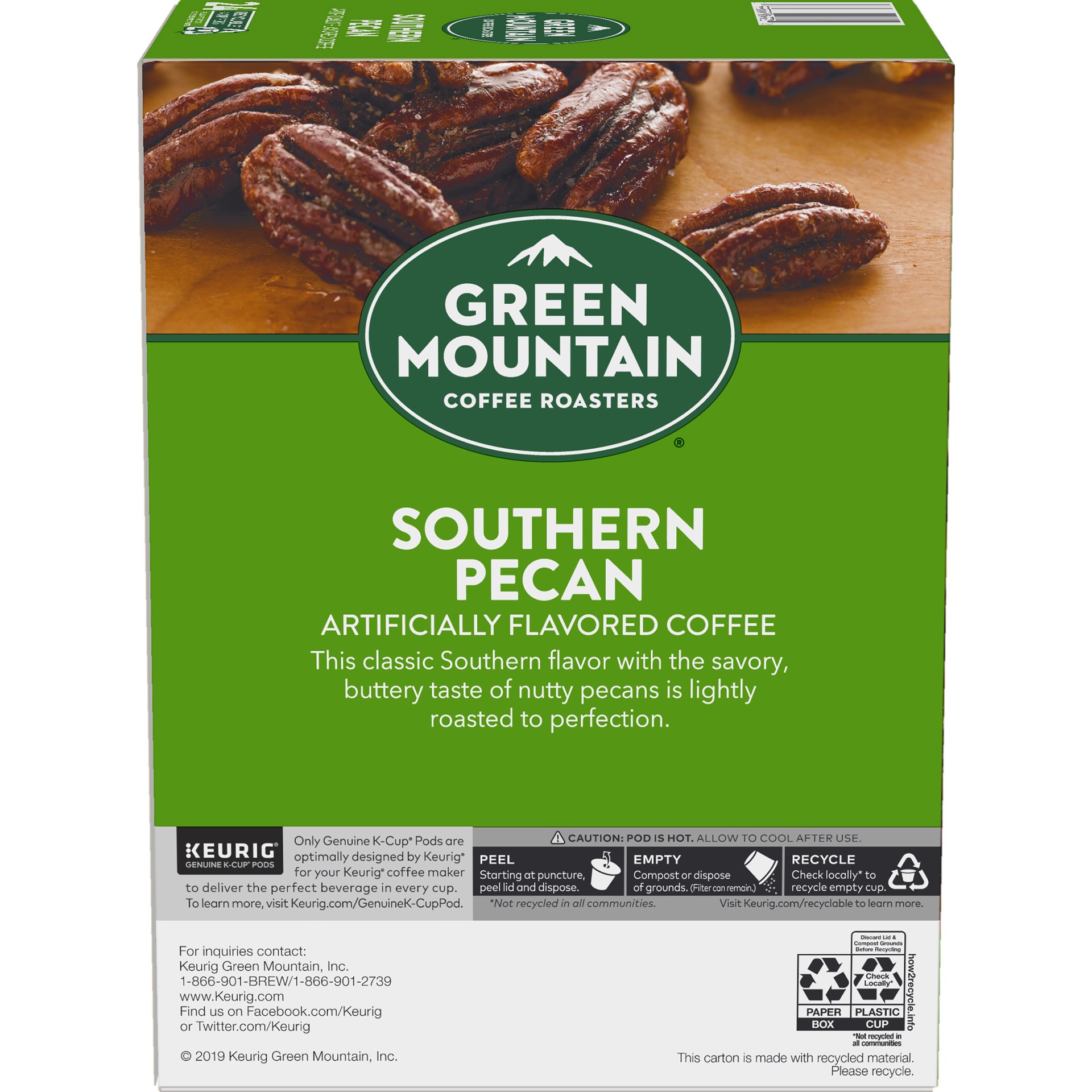 slide 3 of 5, Green Mountain Coffee Roasters Southern Pecan Keurig Single-Serve K-Cup pods, Light Roast Coffee, 24 Count, 24 ct