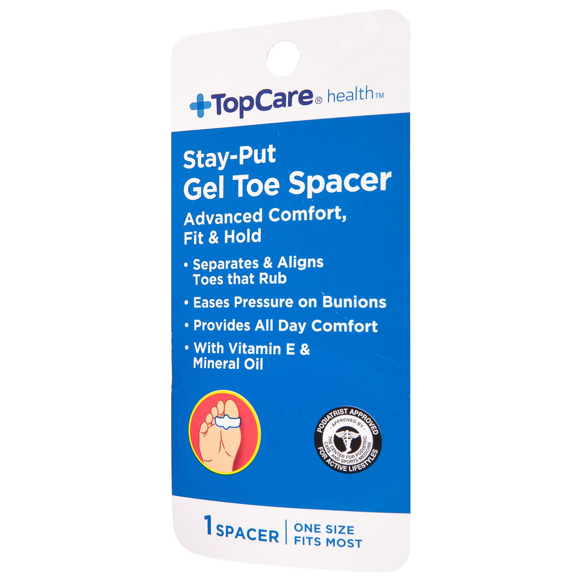 slide 10 of 12, TopCare Health Stay-Put Gel Toe Spencer 1 ea, 1 ct
