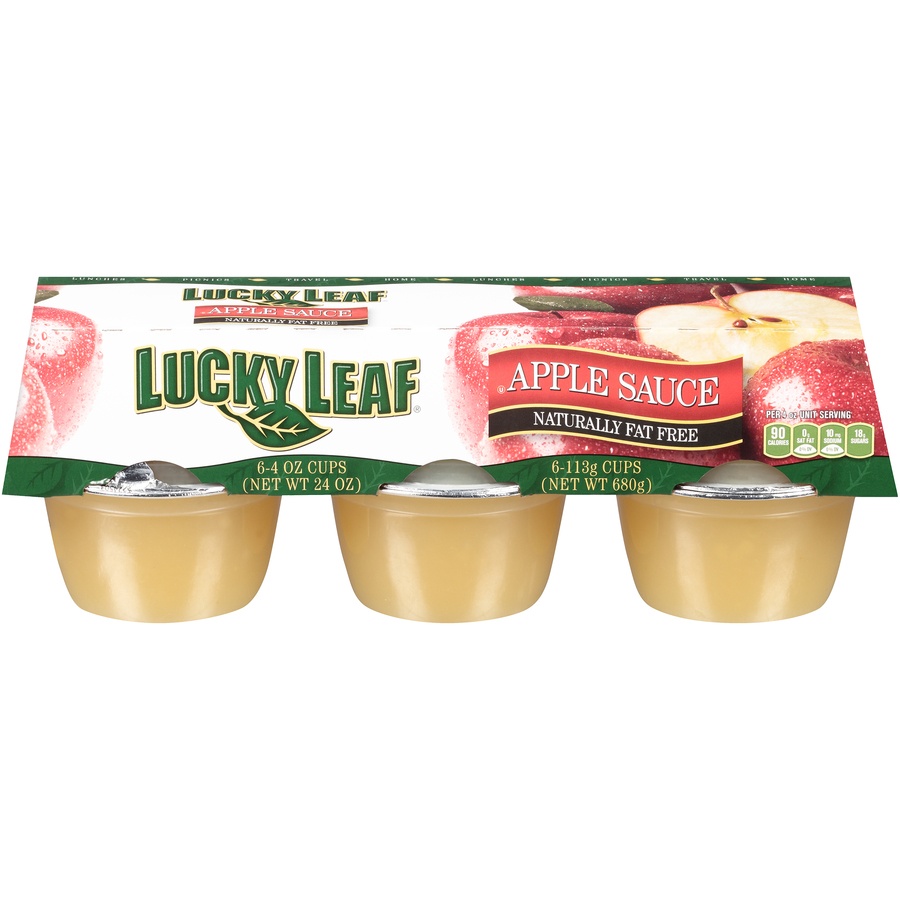 slide 1 of 8, Lucky Leaf Applesauce, 6 ct