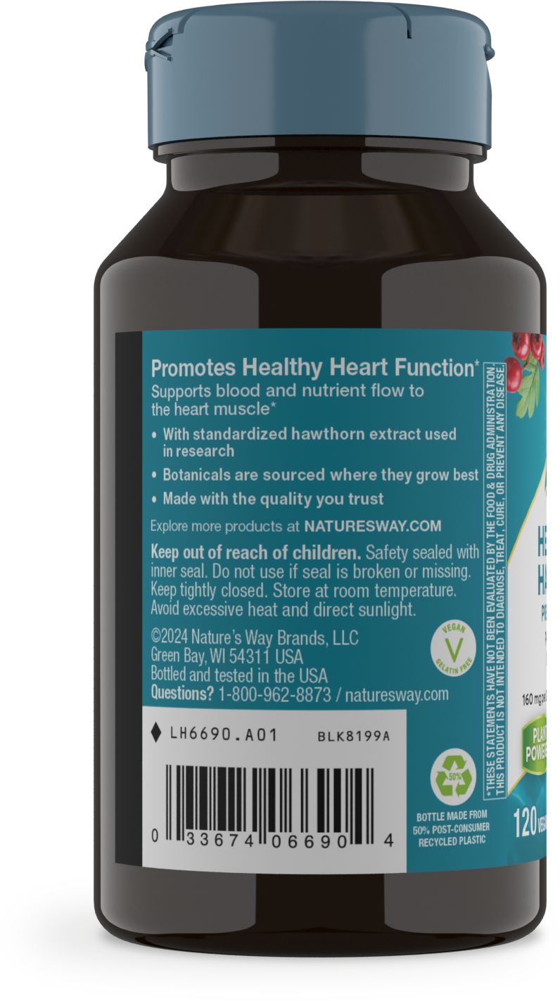 slide 4 of 4, Nature's Way HeartCare™ Hawthorn Premium Extract, 120 ct