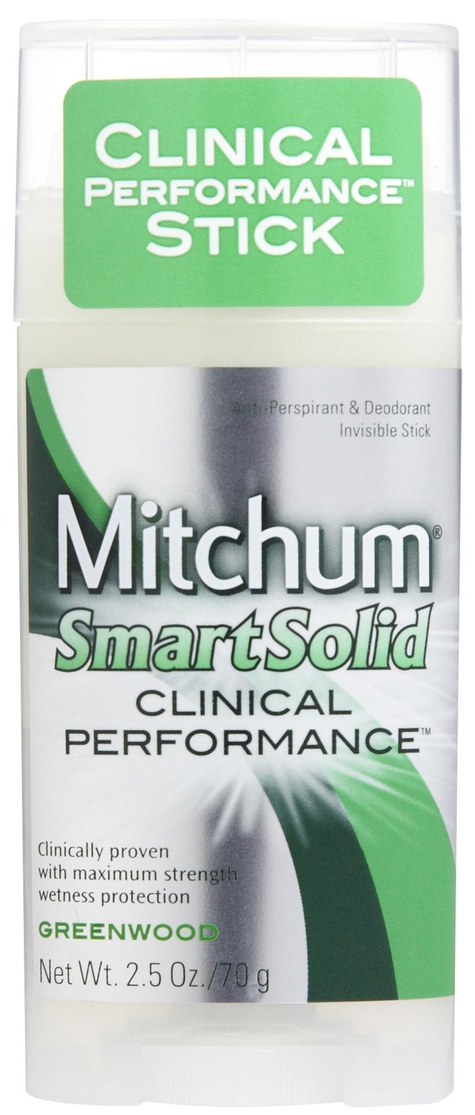 slide 1 of 1, Mitchum Men's Smart Solid Clinical Performance Antiperspirant & Deodorant, 2.5 oz