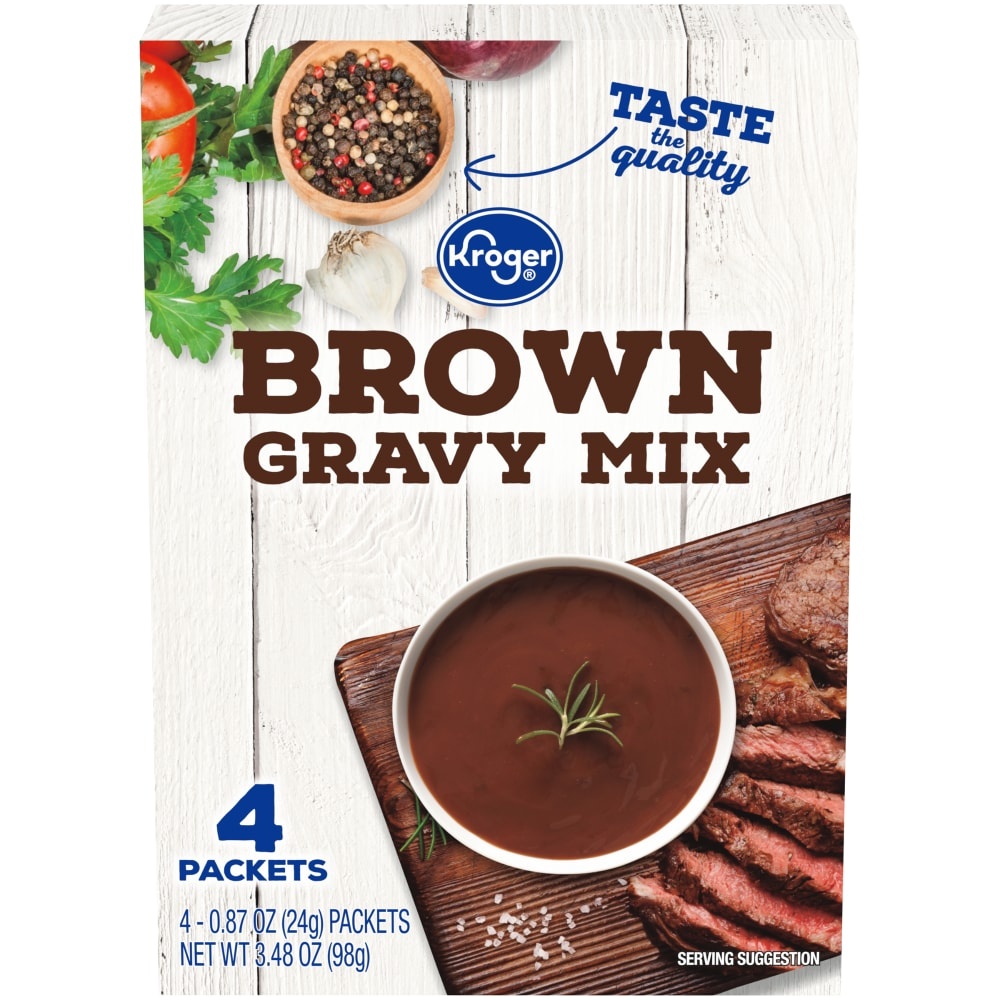 slide 1 of 1, Kroger Brown Gravy Mix, 4 ct; 0.87 oz