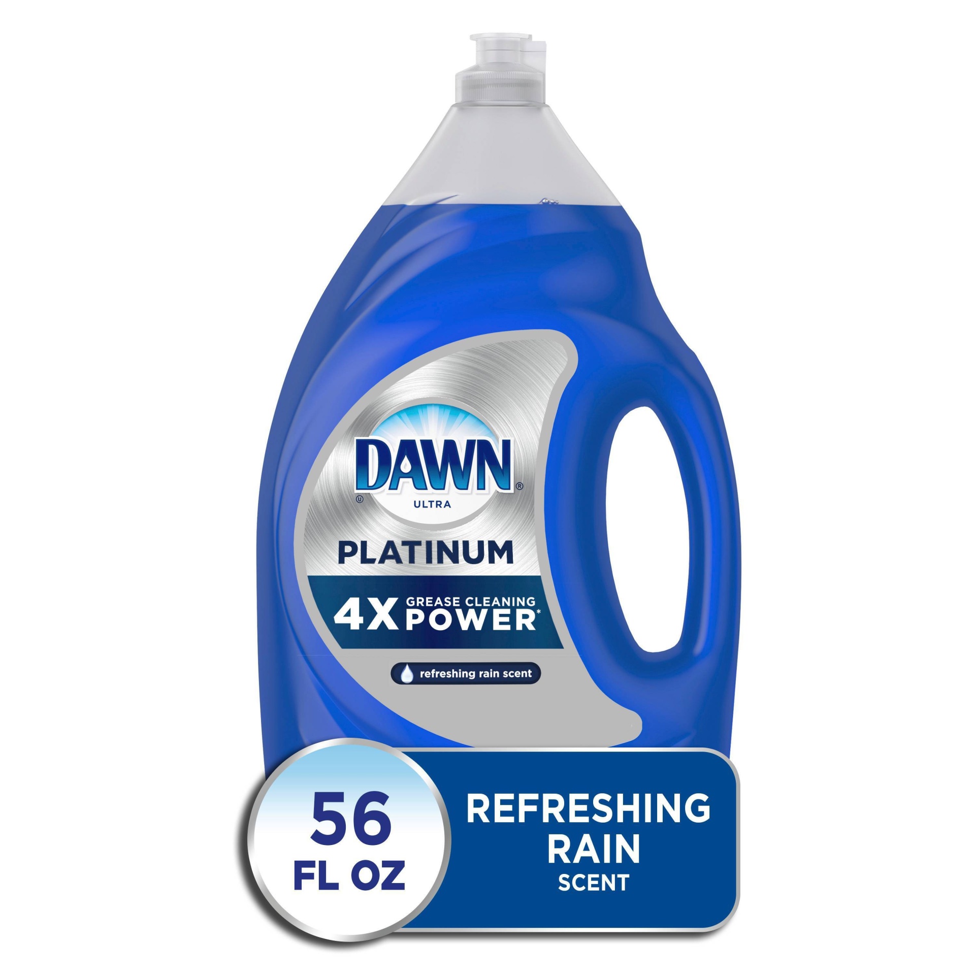 slide 1 of 1, Dawn Platinum Dishwashing Liquid Dish Soap, Refreshing Rain Scent, 54.8 fl oz