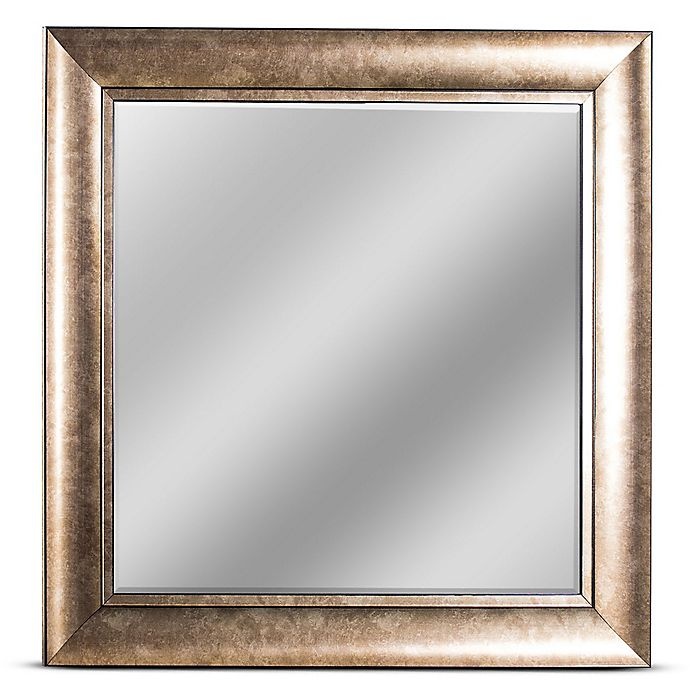 slide 1 of 6, Hartley Square Beveled Wall Mirror - Bronze, 23 in
