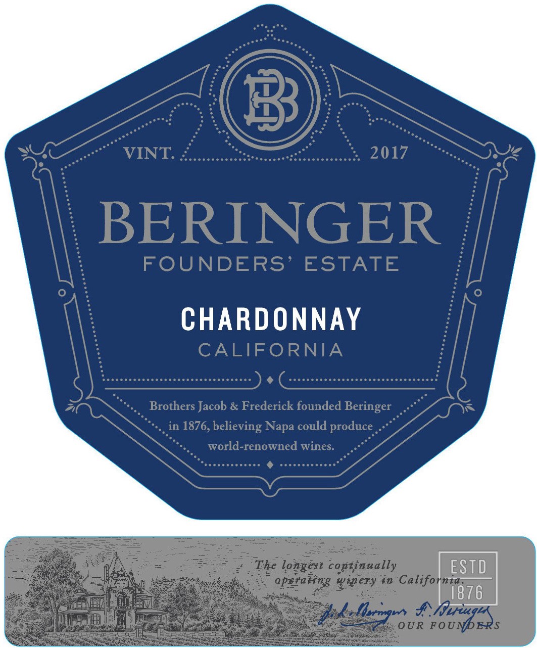 slide 3 of 4, Beringer Founders' Estate Chardonnay White Wine - 750ml, California, 750 ml