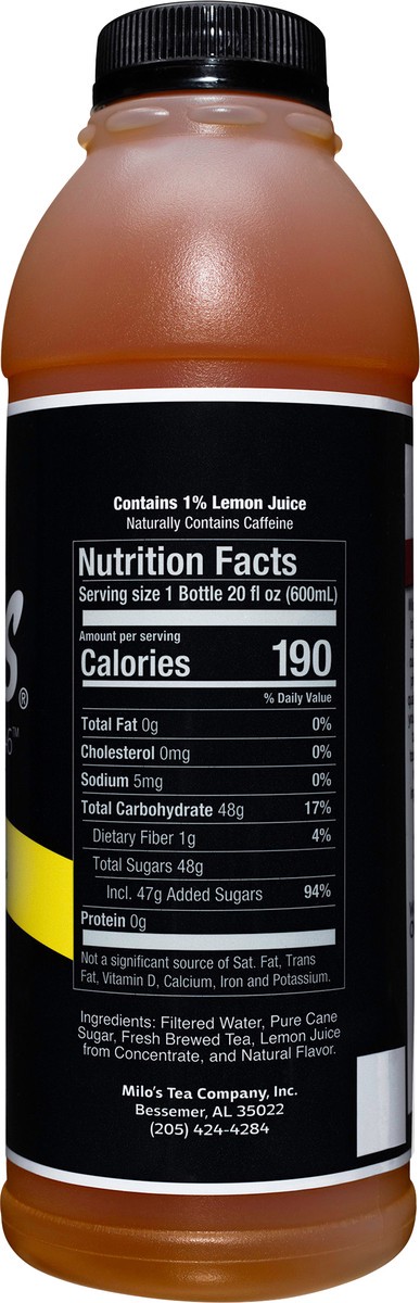 slide 5 of 9, Milo's Lemon Sweet Tea, 20 oz