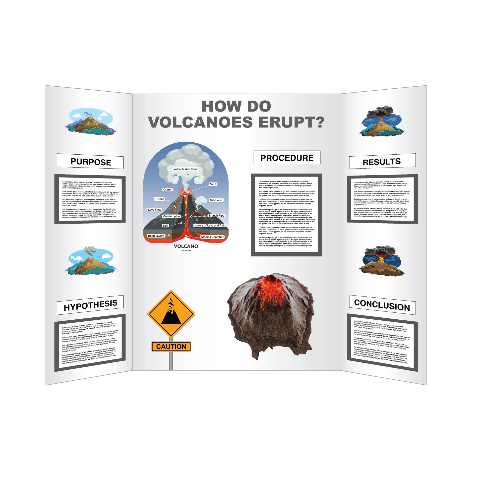 slide 2 of 3, Corrugated Tri-Fold Display Board, 36" X 48", 36 in x 48 in