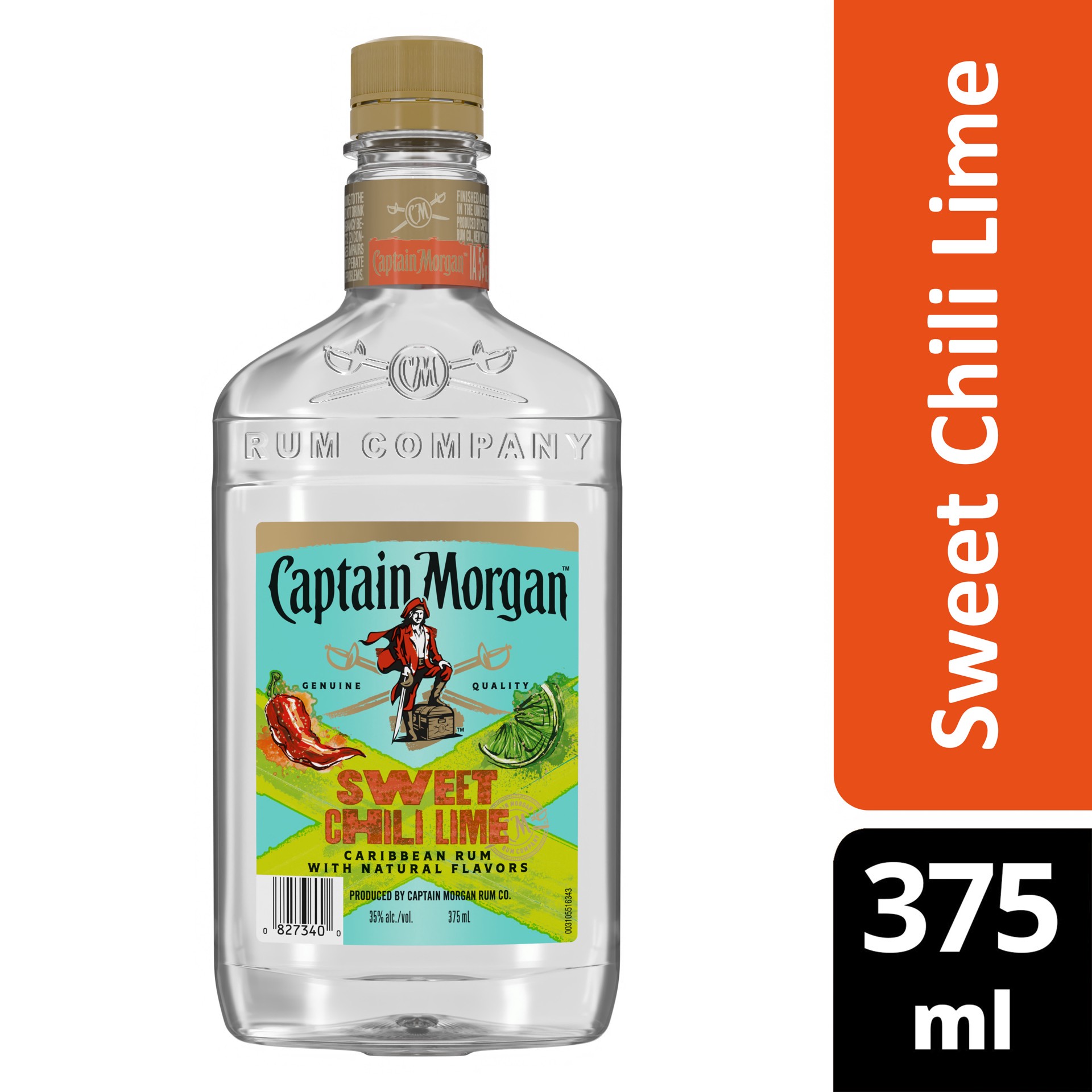 slide 4 of 4, Captain Morgan Sweet Chili Lime (Caribbean Rum with Natural Flavors), 375 mL, 375 ml