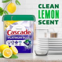 slide 17 of 28, Cascade Platinum Plus Dishwasher Pods, Dish Detergent ActionPacs, Clean Lemon, 11 ct