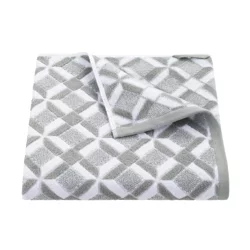 Martex Restore Hand Towel, 16 in x 30 in, Gray Geo