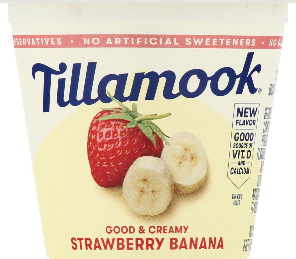 slide 1 of 9, Tillamook Lowfat Strawberry Banana Yogurt 6 oz, 6 oz